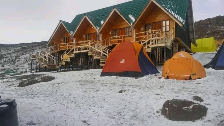 Camp on the mountain trail